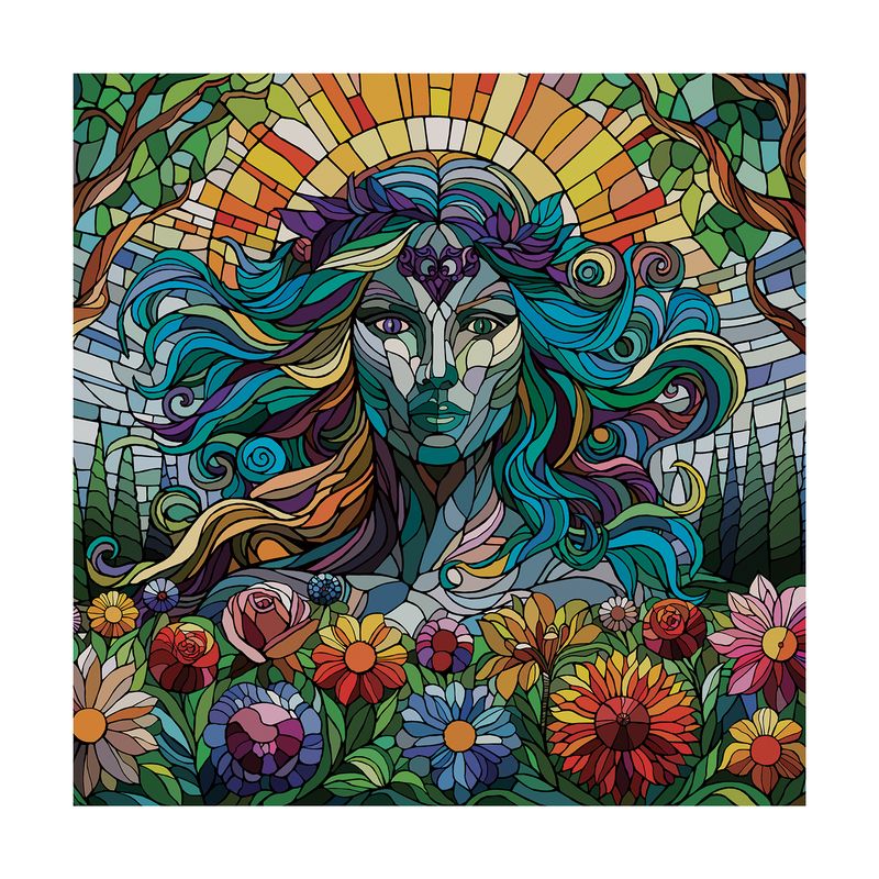In her strenght, we find light 50x50 cm