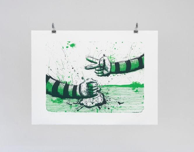 Hovedbilde Snooze, saks, papir 84x69 cm med ramme