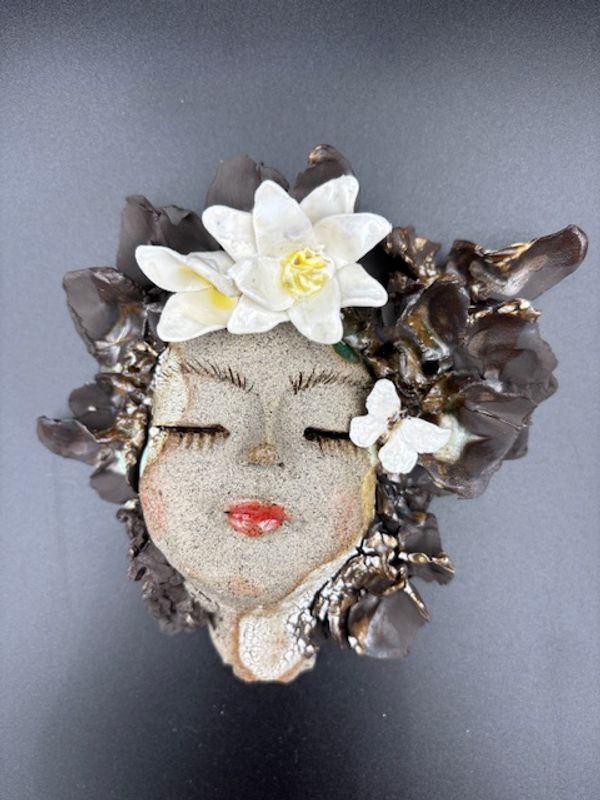 Kunst ansikt til vegg liten #4 ca 12 cm